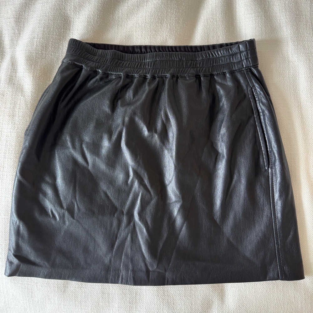 Babaton Charcoal Faux Leather Skirt